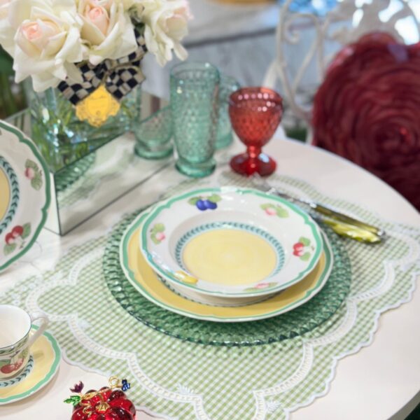 Pötikare Amerikan Servis Dikdörtgen - Yeşil detay görünümü