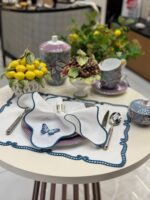 Beyaz İş Servi̇s Peçetesi̇ İndi̇go Mavi̇ yakın çekim