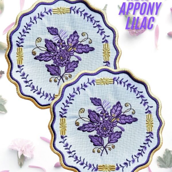 Herend Appony Mor Kokteyl Peçetesi̇ yakın çekim