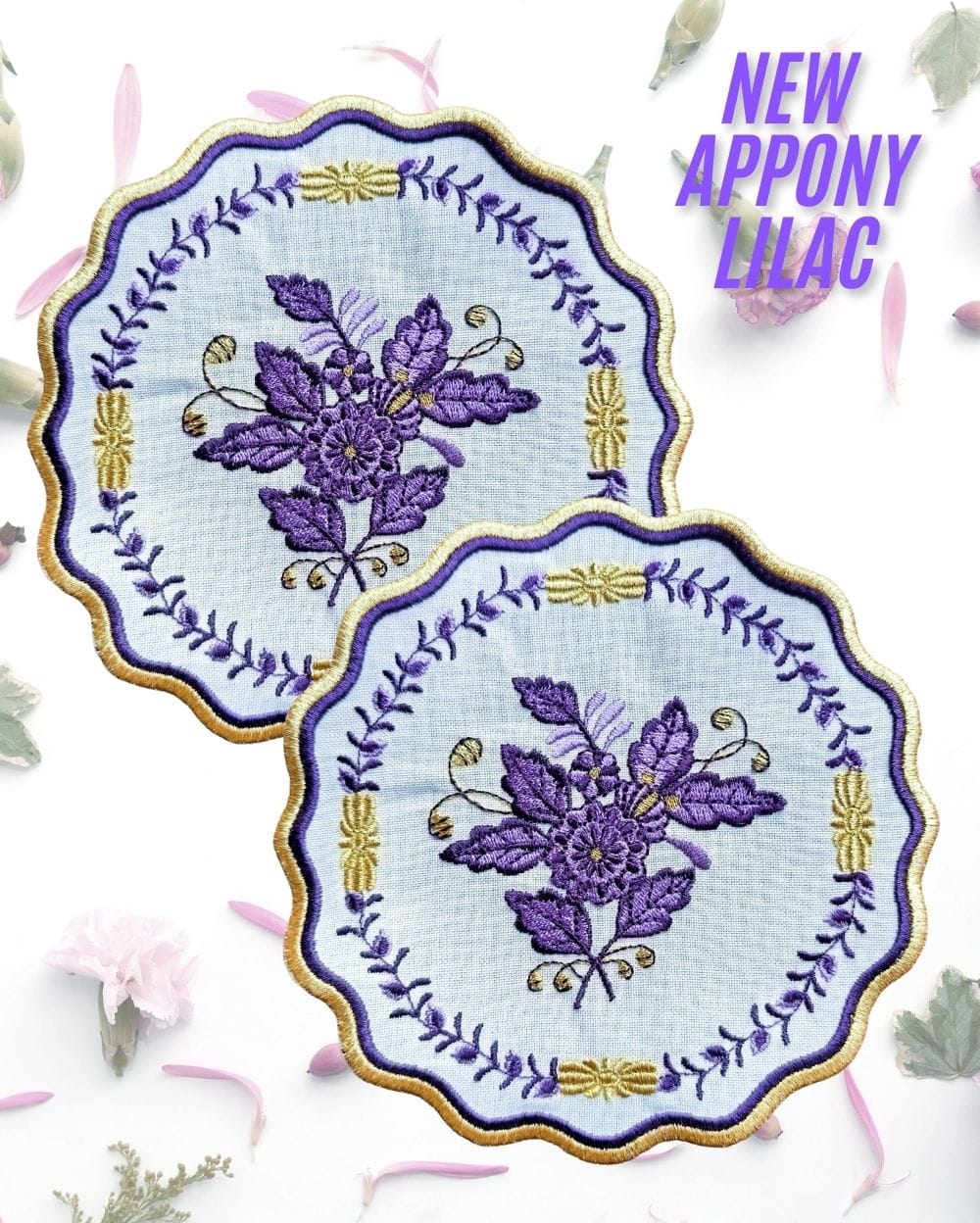 Herend Appony Mor Kokteyl Peçetesi̇ yakın çekim