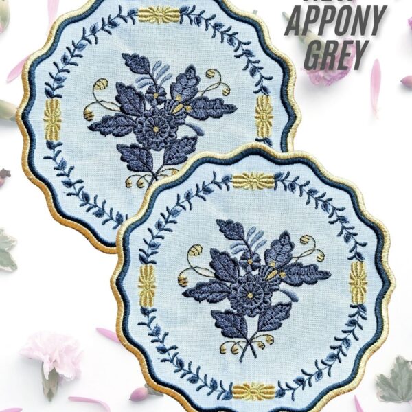 Herend Appony Gri̇ Kokteyl Peçetesi̇ yakın çekim