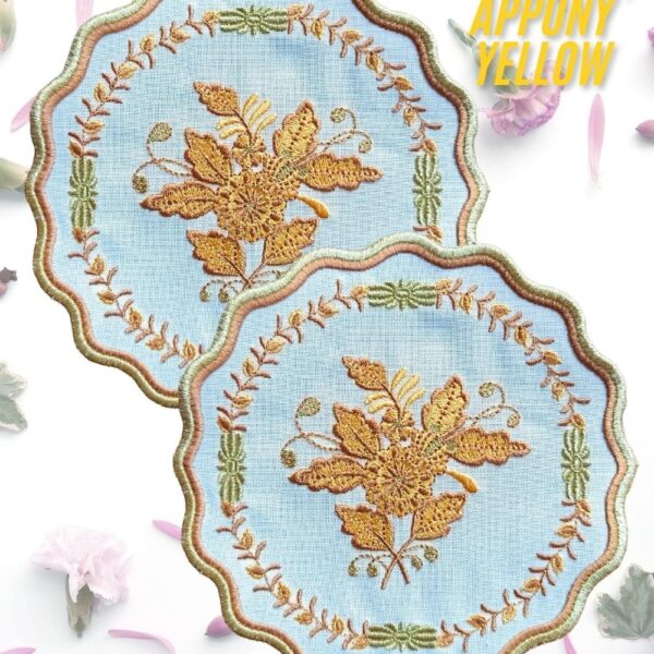 Herend Appony Sari Kokteyl Peçetesi̇ yakın çekim