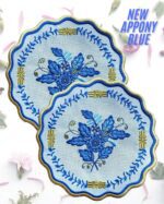 Herend Appony Mavi̇ Kokteyl Peçetesi̇ yakın çekim